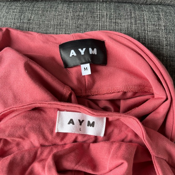 2 pieces! AYM Audrey midi dress and ballet bamboo wrap top in mauve pink - Picture 2 of 11